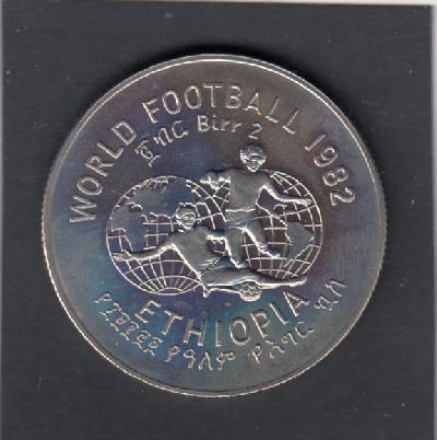 Beschrijving: 2 Birr LION  SOCCER 82